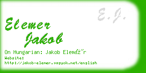 elemer jakob business card